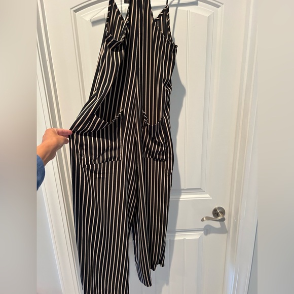 Olivaceous Black and cream pinstripe pant suit. - Picture 3 of 7